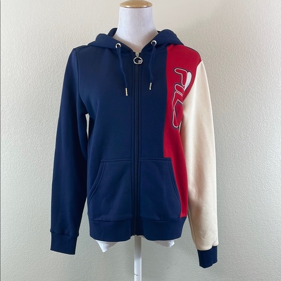 Fila Navy and Red Hoodie Medium - Picture 1 of 8